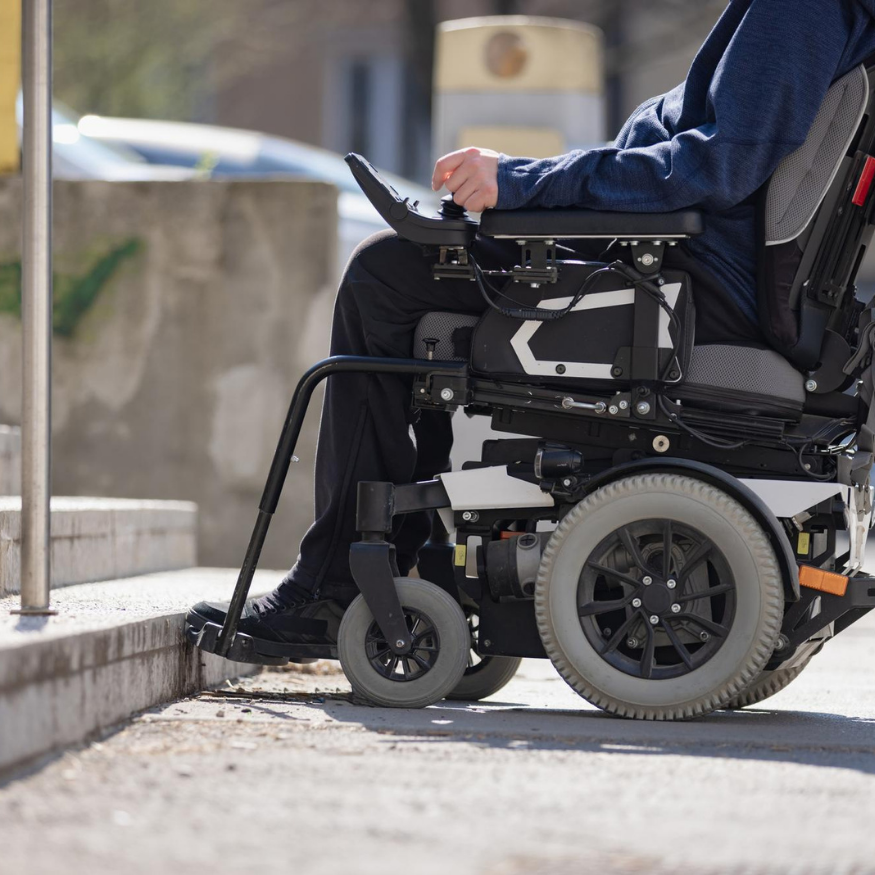 man on power wheelchair