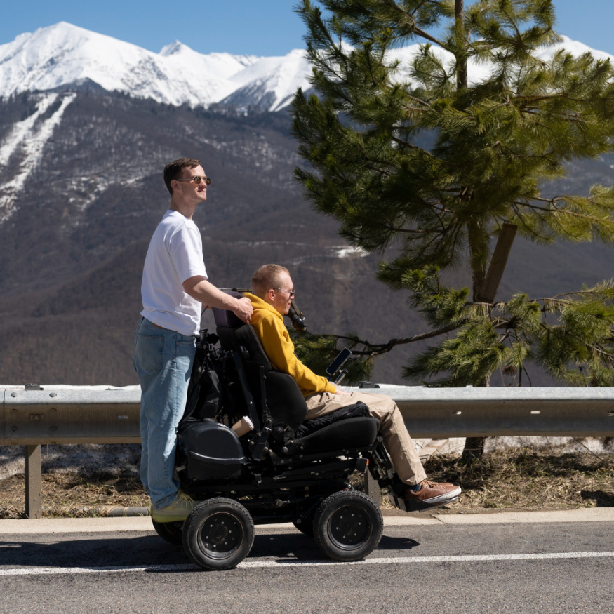 man on power wheelchair